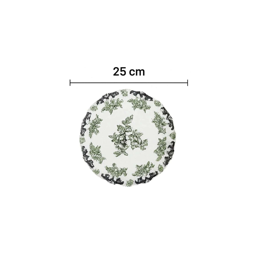 24 darabos porcelán étkészlet, fehér/zöld
