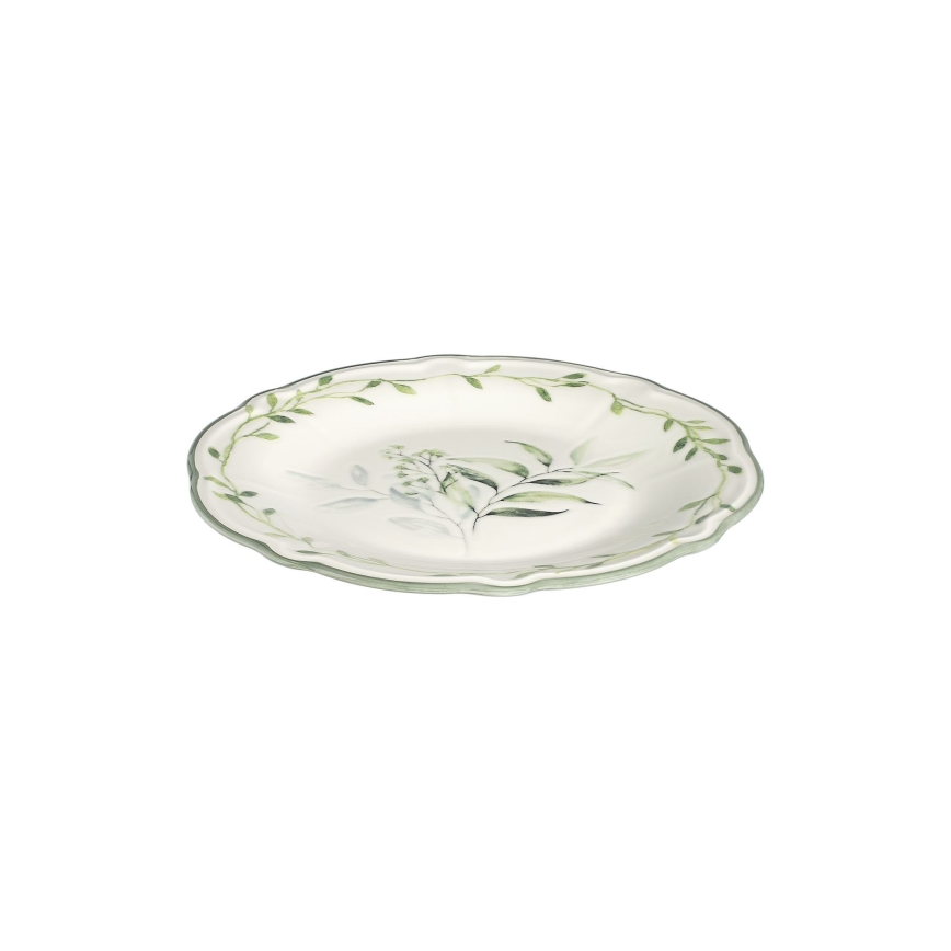 24 darabos porcelán étkészlet fehér/zöld