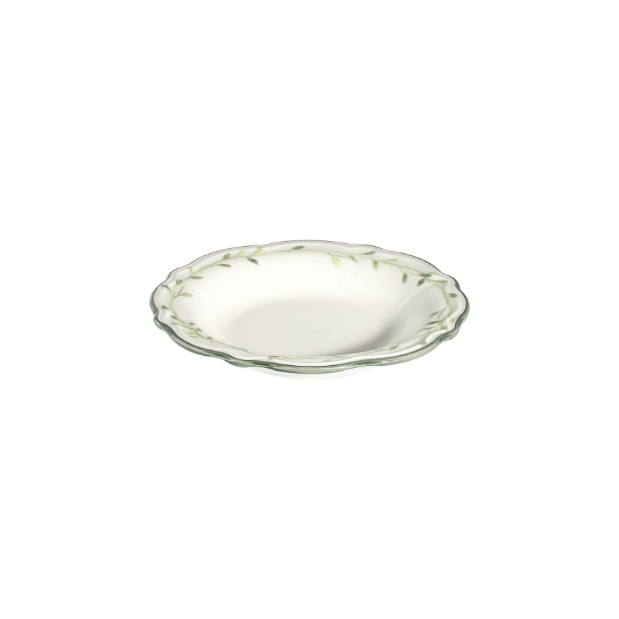 24 darabos porcelán étkészlet fehér/zöld