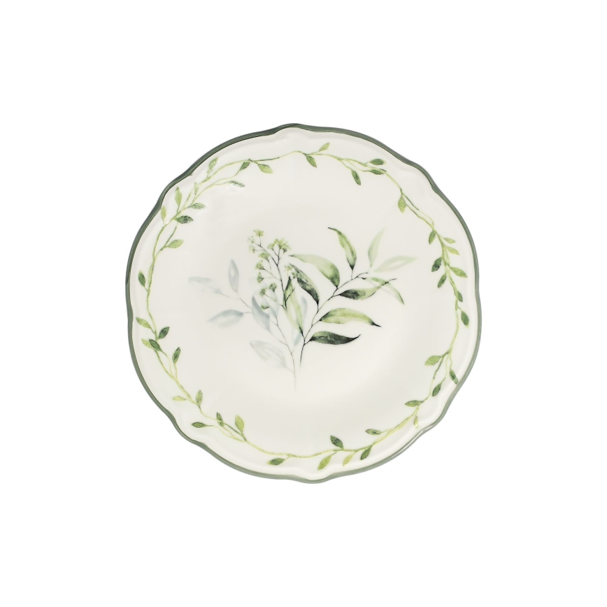 24 darabos porcelán étkészlet fehér/zöld