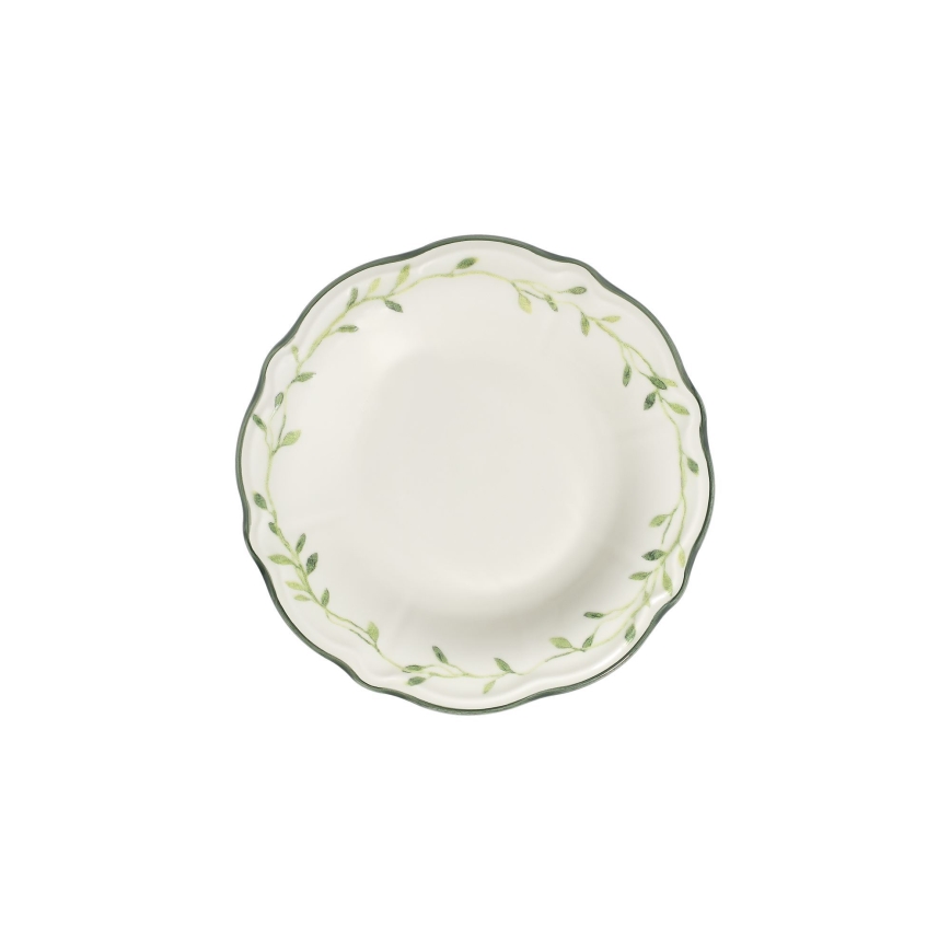 24 darabos porcelán étkészlet fehér/zöld