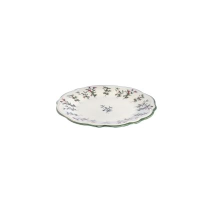 24 darabos porcelán étkészlet, fehér/zöld/piros