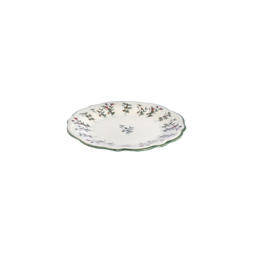 24 darabos porcelán étkészlet, fehér/zöld/piros