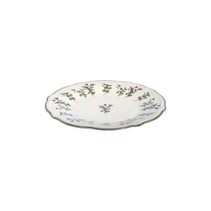 24 darabos porcelán étkészlet, fehér/zöld/piros