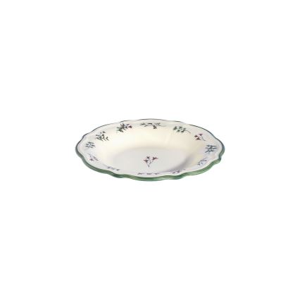 24 darabos porcelán étkészlet, fehér/zöld/piros