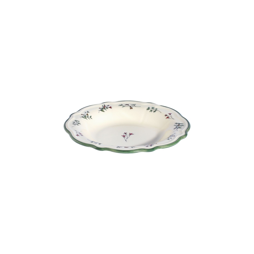 24 darabos porcelán étkészlet, fehér/zöld/piros