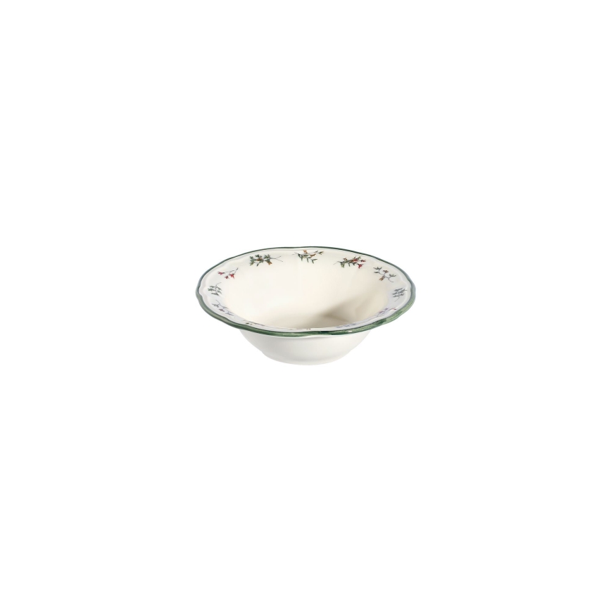 24 darabos porcelán étkészlet, fehér/zöld/piros