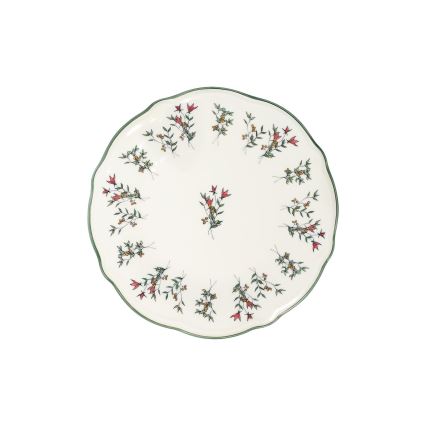 24 darabos porcelán étkészlet, fehér/zöld/piros