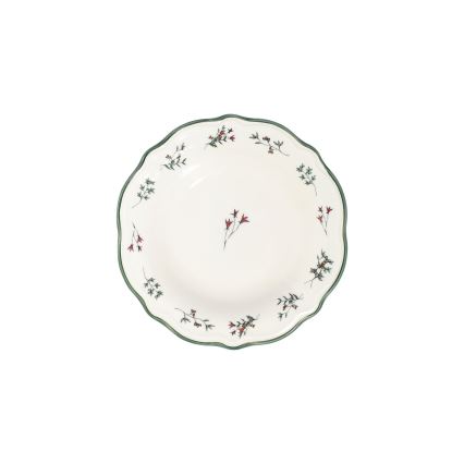 24 darabos porcelán étkészlet, fehér/zöld/piros