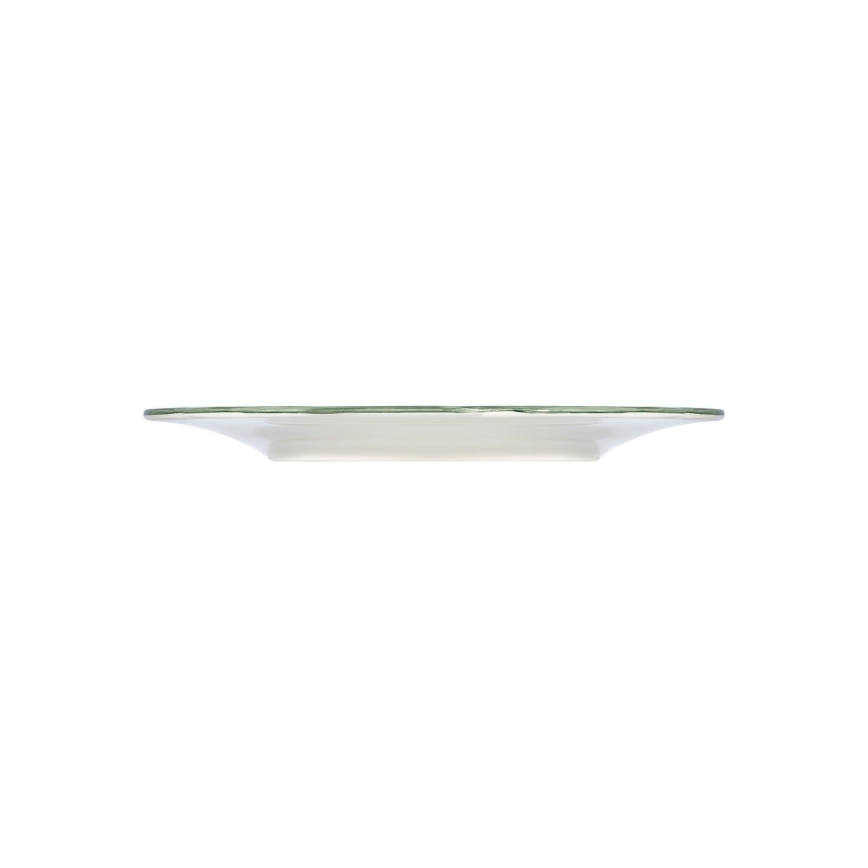 24 darabos porcelán étkészlet, fehér/zöld/piros