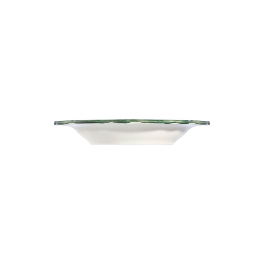 24 darabos porcelán étkészlet, fehér/zöld/piros