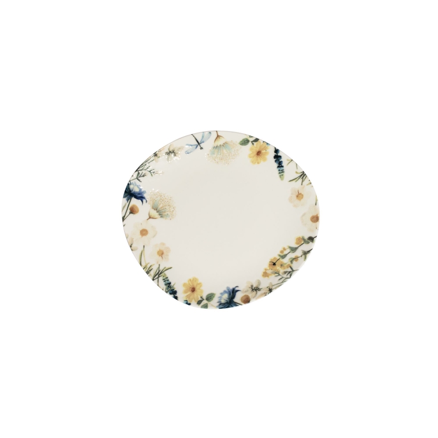24 darabos színes/barna porcelán étkészlet