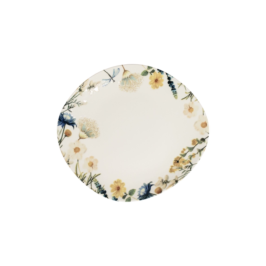 24 darabos színes/barna porcelán étkészlet