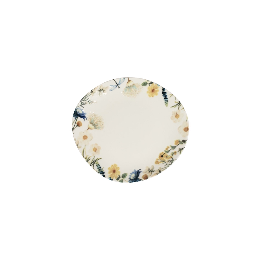 24 darabos színes/kék porcelán étkészlet