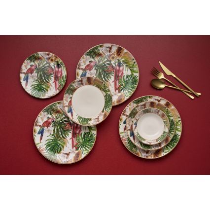 24 darabos színes kerámia étkészlet