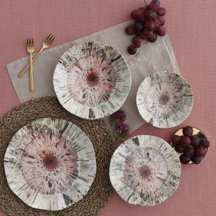 24 darabos színes porcelán étkészlet