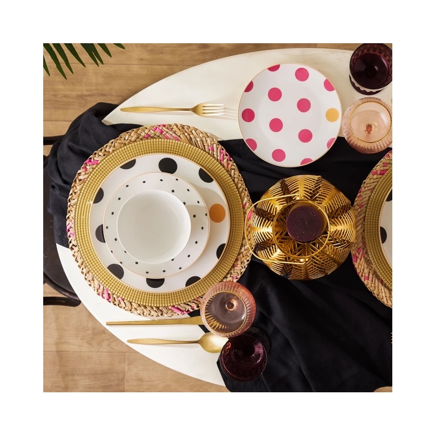 24 darabos színes porcelán étkészlet