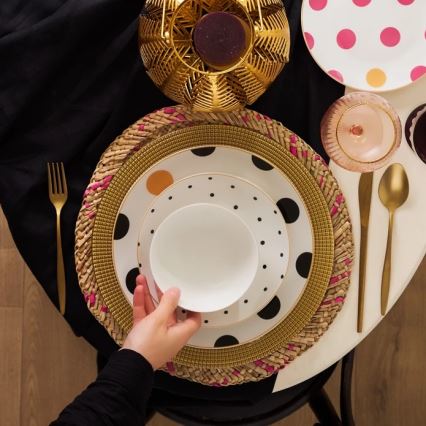 24 darabos színes porcelán étkészlet