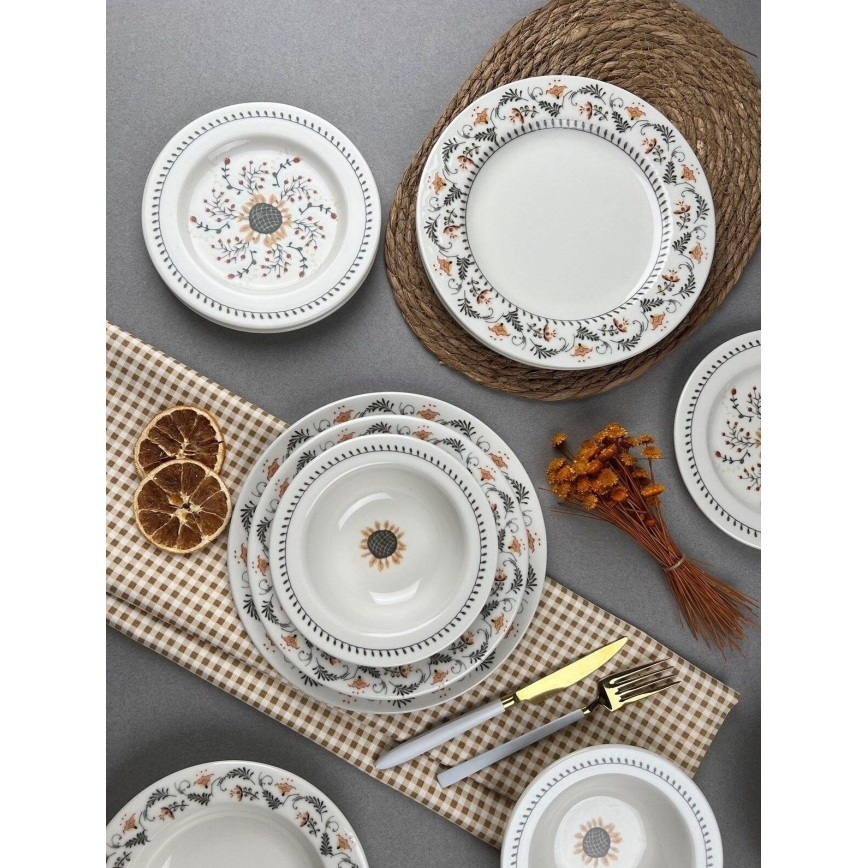 24 darabos színes porcelán étkészlet