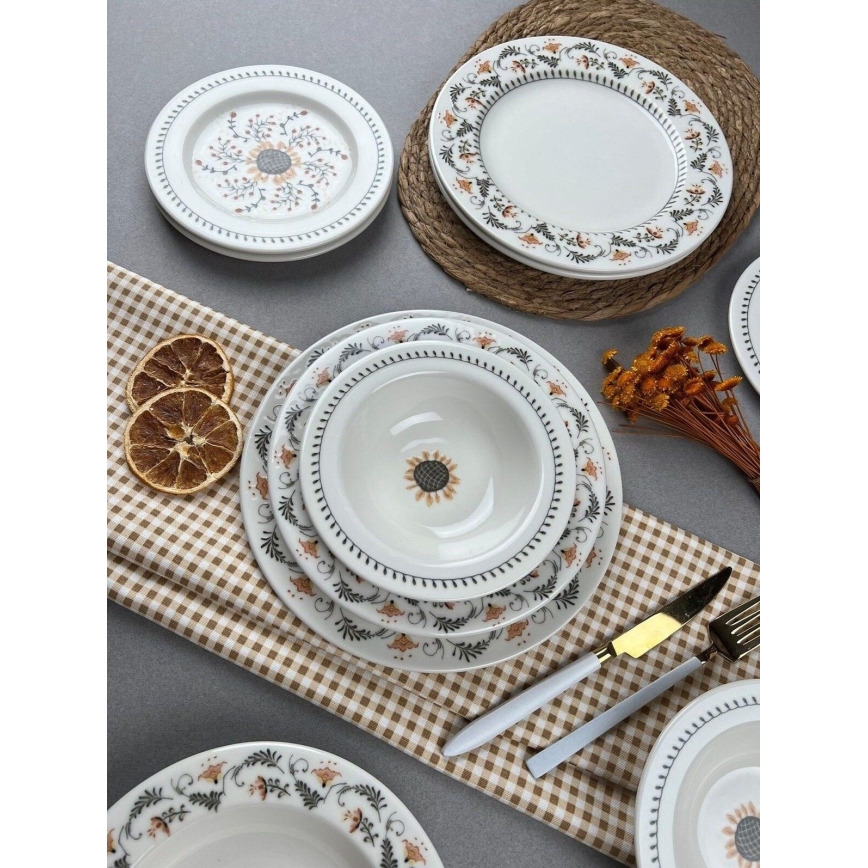 24 darabos színes porcelán étkészlet