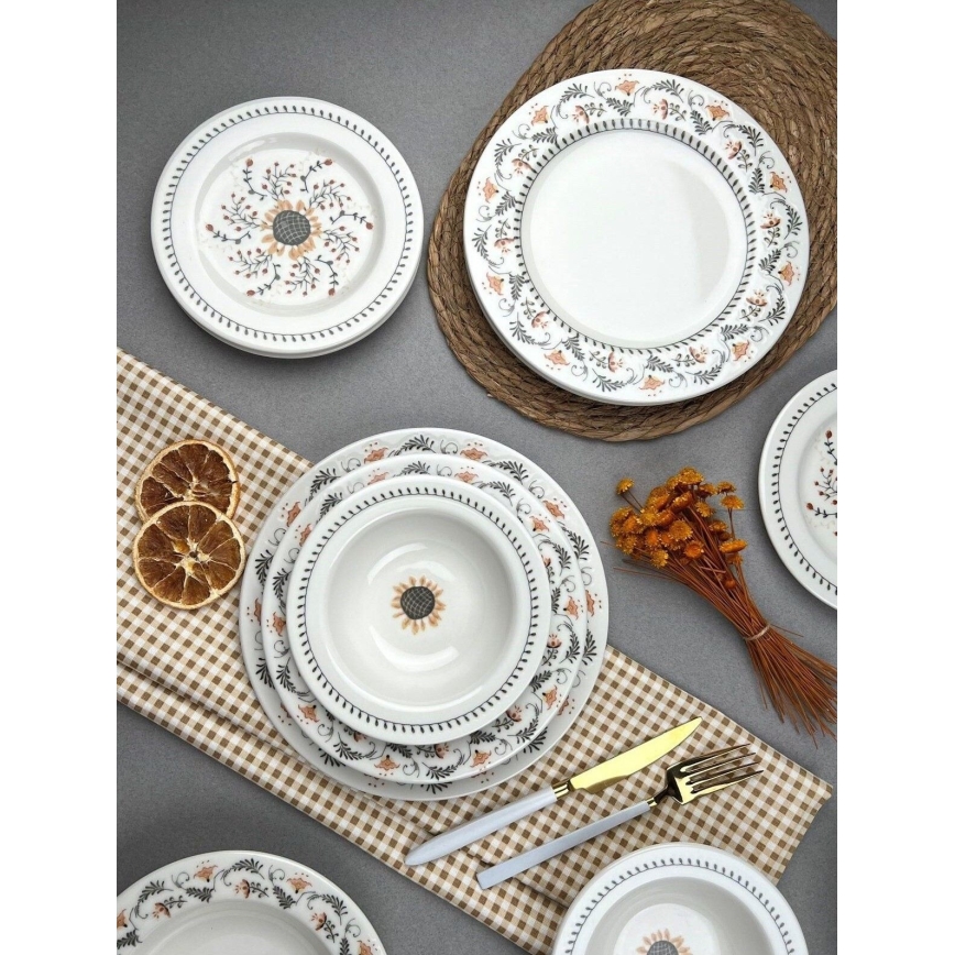 24 darabos színes porcelán étkészlet