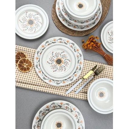 24 darabos színes porcelán étkészlet