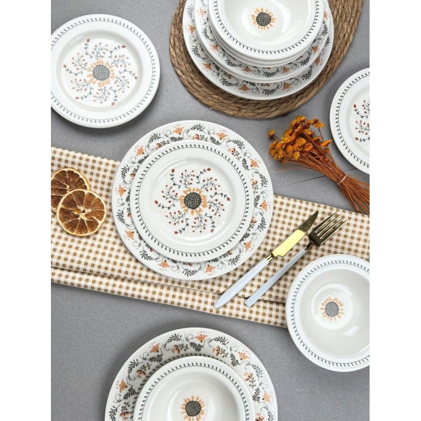24 darabos színes porcelán étkészlet