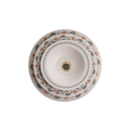 24 darabos színes porcelán étkészlet