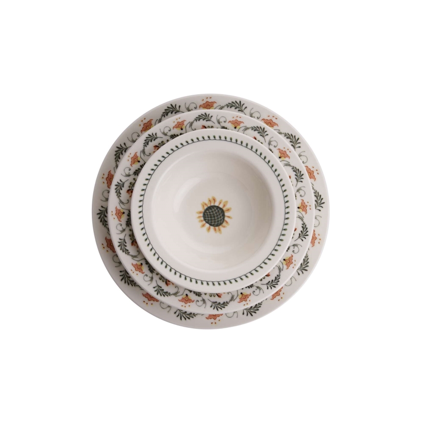 24 darabos színes porcelán étkészlet