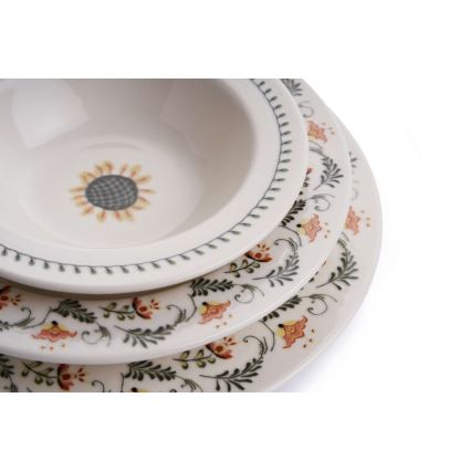24 darabos színes porcelán étkészlet