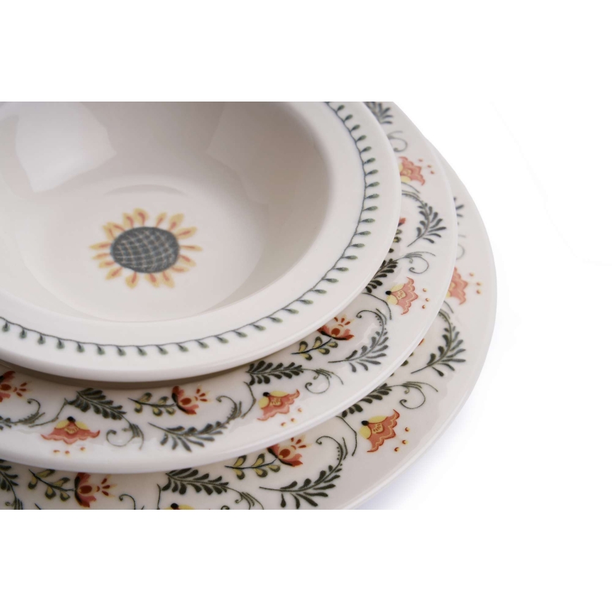 24 darabos színes porcelán étkészlet
