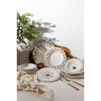 24 darabos színes porcelán étkészlet