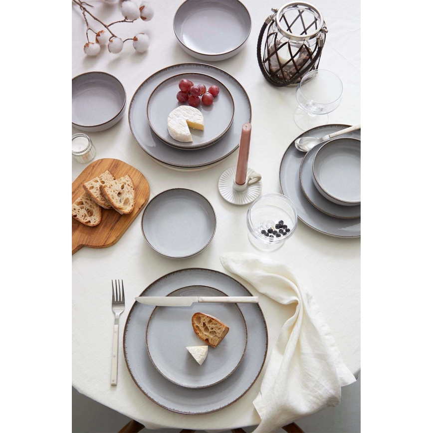 24 darabos szürke porcelán étkészlet