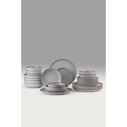 24 darabos szürke porcelán étkészlet