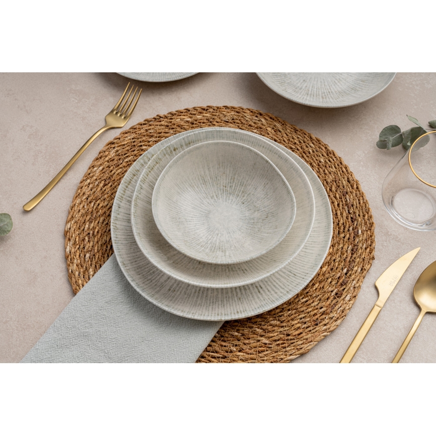 24 darabos szürke porcelán étkészlet