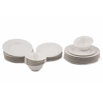 24 db-os étkészlet, fehér porcelán