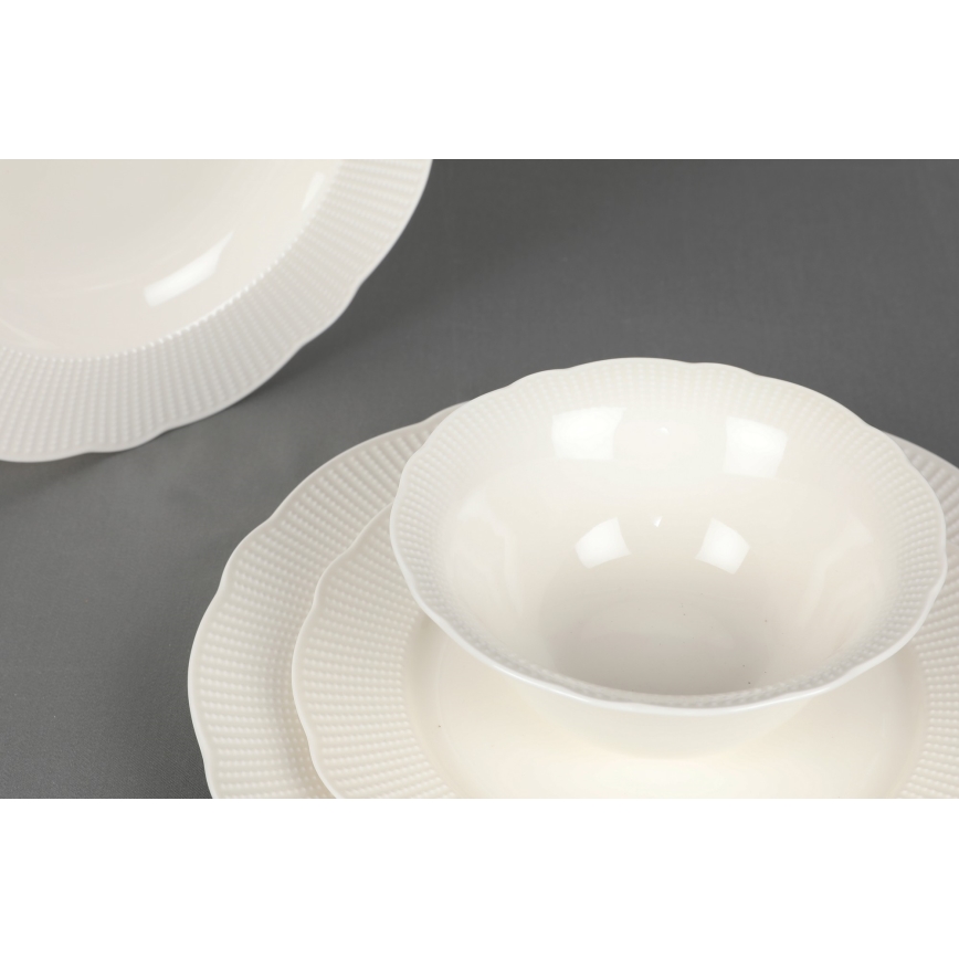 24 db-os étkészlet, fehér porcelán