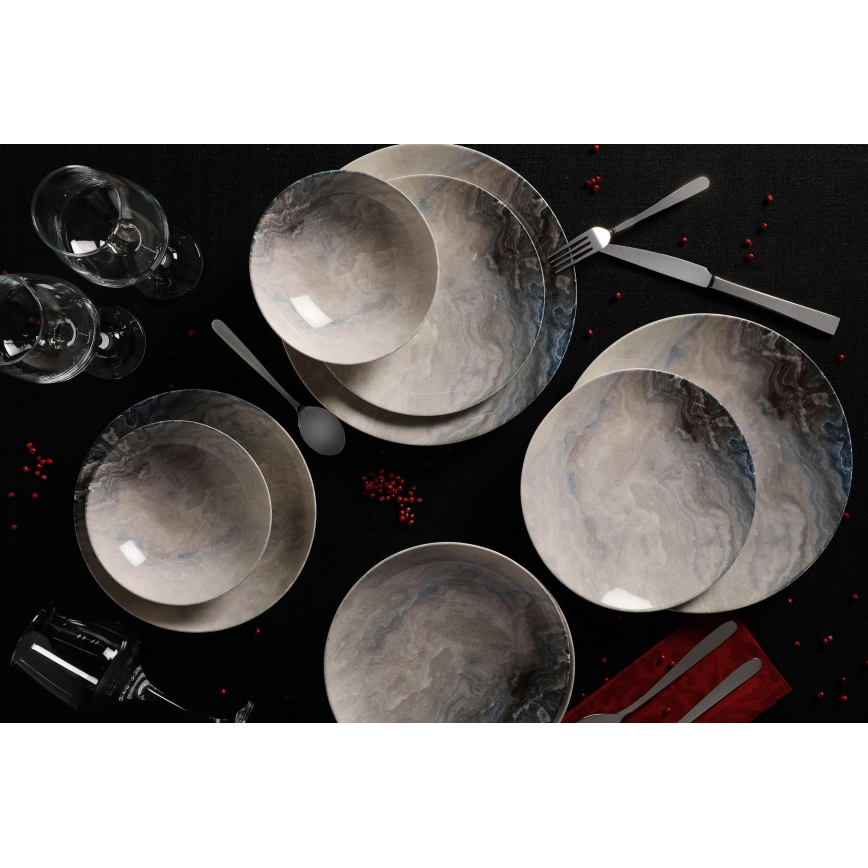 24 részes barna porcelán étkészlet