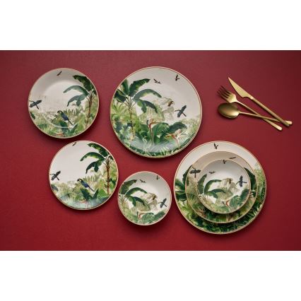 24 részes élénk színű kerámia étkészlet