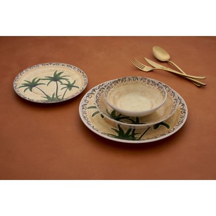 24 részes, élénk színű kerámia étkészlet