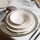 24 részes étkészlet, fehér/ezüst/porcelán
