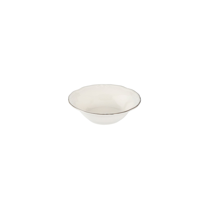 24 részes étkészlet, fehér/ezüst/porcelán