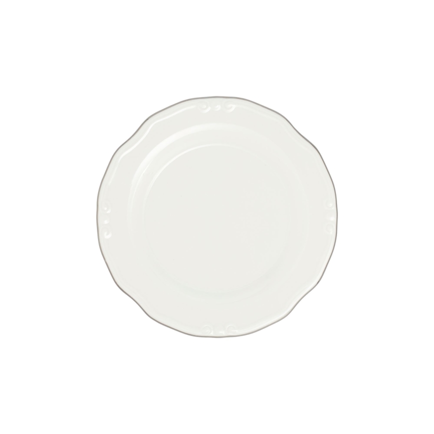 24 részes étkészlet, fehér/ezüst/porcelán