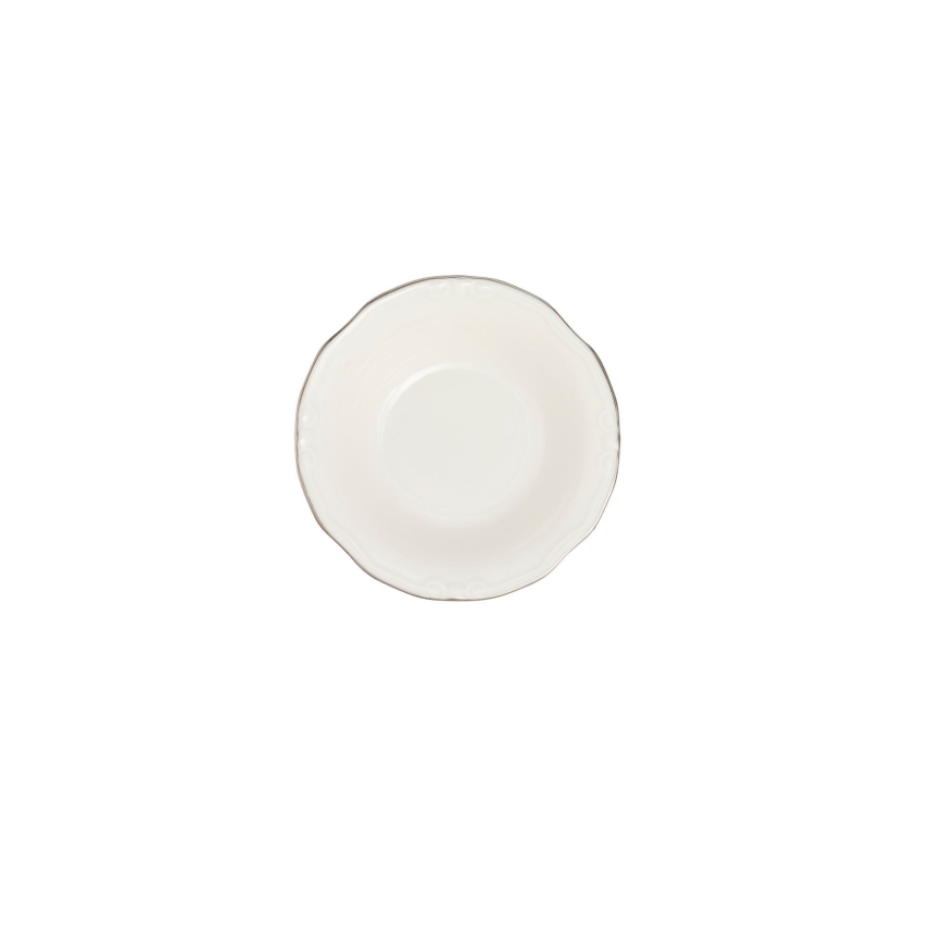24 részes étkészlet, fehér/ezüst/porcelán