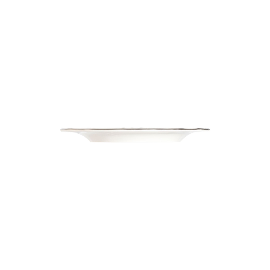24 részes étkészlet, fehér/ezüst/porcelán