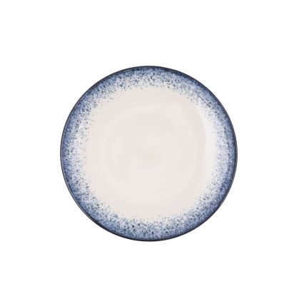 24 részes étkészlet fehér/kék/porcelán