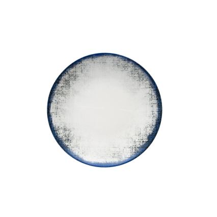 24 részes étkészlet, fehér/kék, porcelán