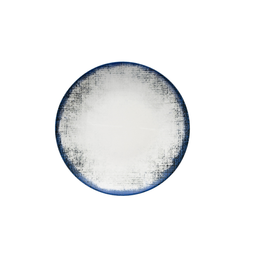 24 részes étkészlet, fehér/kék, porcelán