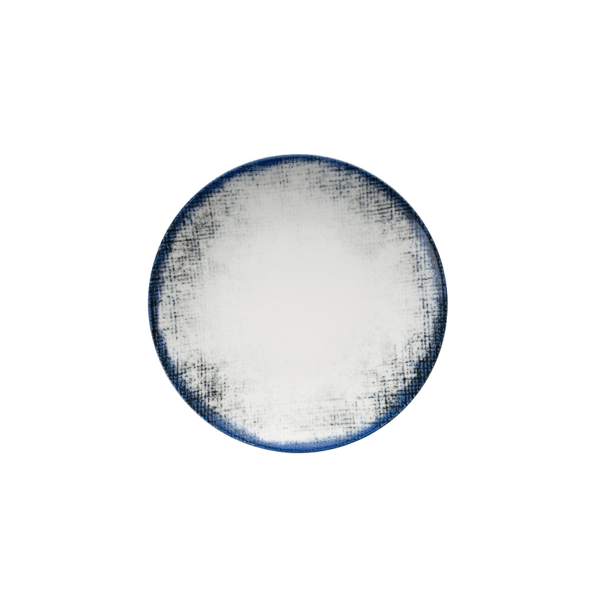 24 részes étkészlet, fehér/kék, porcelán