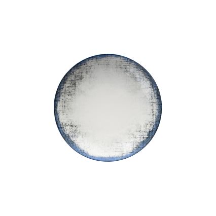 24 részes étkészlet, fehér/kék, porcelán